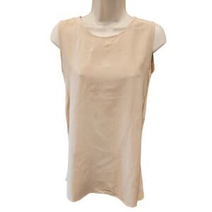 Pine & Co neutral lightweight 100% luxury silk tank 12 layering minimalist L